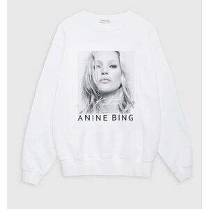NWT ANINE BING x Kate Moss Ramona White Sweatshirt